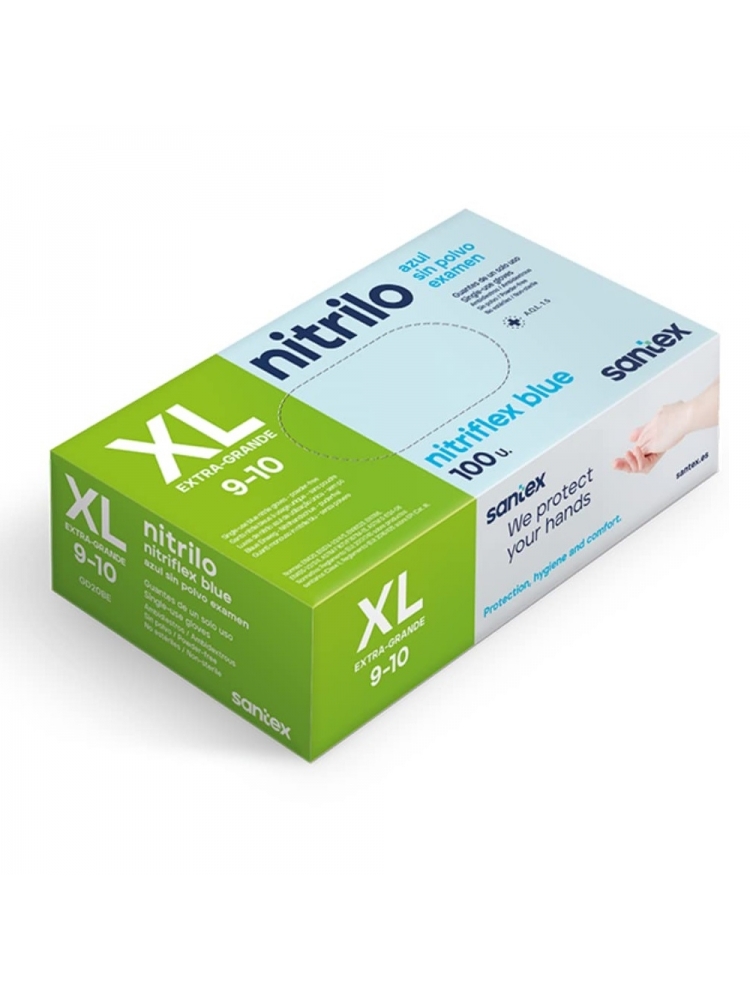 Vienkartinės nitrilinės pirštinės Santex Nitriflex Blue XL (100vnt.)
