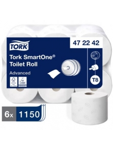 Tualetinis popierius ritinėliais TORK SMARTONE T8, 2 sl., 472242 6 rul.
