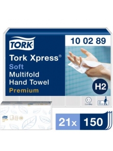 Ranksčluosčiai servetėlėmis Tork Xpress® Soft Multifold H2 100289 21vnt.