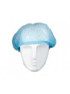 Vienkartinės gofruotos kepuraitės PE, mėlynos (100vnt.)