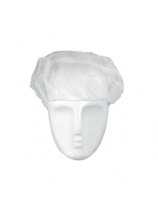 Vienkartinės kepuraitės beretės PP, baltos 60cm (100vnt.)